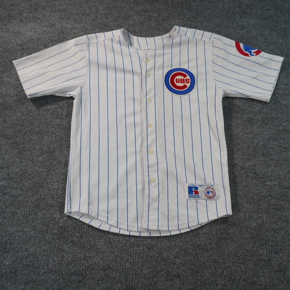 VTG Russell Athletic Chicago Cubs Sammy Sosa Jersey Kids 14/16 White Pinstripe